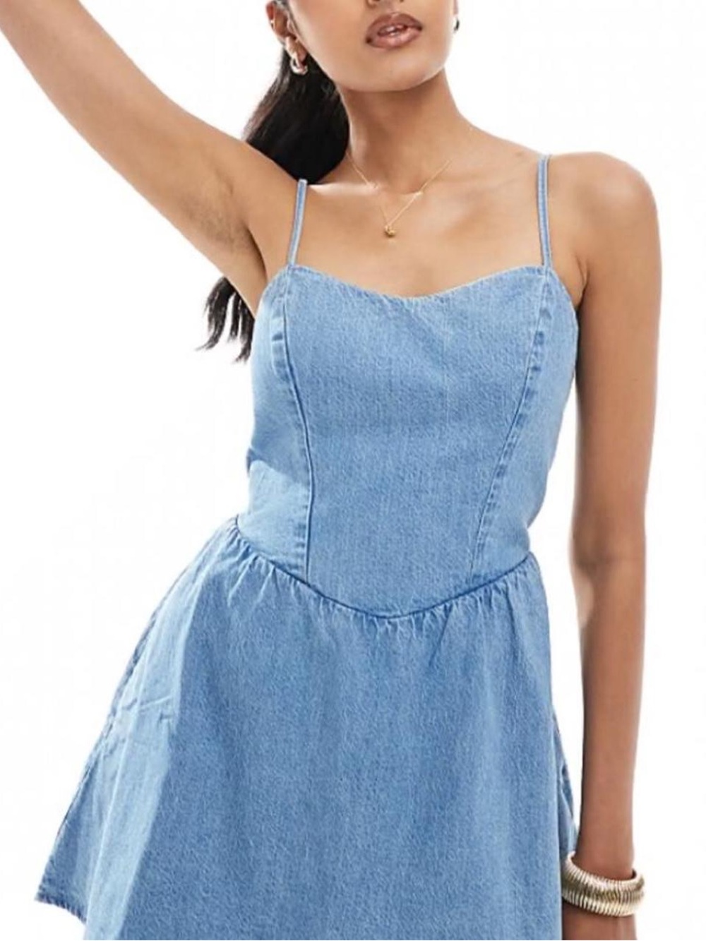 Hollister Denim Mini Skort Dress with Open Back and Pockets!!!